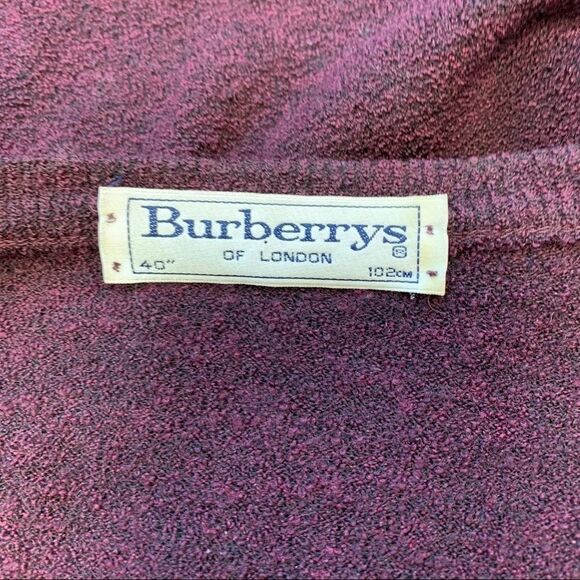 Vintage Burberrys Of London Maroon Wool Cardigan - Picture 5 of 7